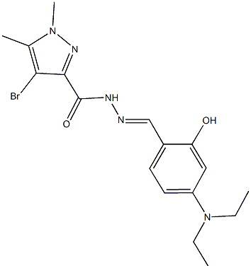 4-bromo-N'-[4-(diethylamino)-2-hydroxybenzylidene]-1,5-dimethyl-1H-pyrazole-3-carbohydrazide Structure