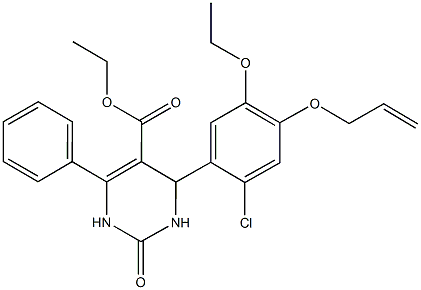 ethyl 4-[4-(allyloxy)-2-chloro-5-ethoxyphenyl]-2-oxo-6-phenyl-1,2,3,4-tetrahydro-5-pyrimidinecarboxylate Structure