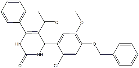 5-acetyl-4-[4-(benzyloxy)-2-chloro-5-methoxyphenyl]-6-phenyl-3,4-dihydro-2(1H)-pyrimidinone Structure