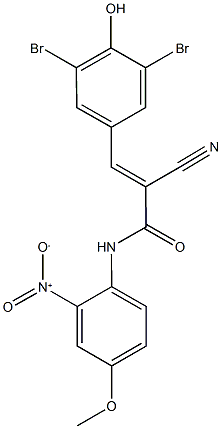 2-cyano-3-(3,5-dibromo-4-hydroxyphenyl)-N-{2-nitro-4-methoxyphenyl}acrylamide Structure