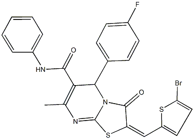 2-[(5-bromo-2-thienyl)methylene]-5-(4-fluorophenyl)-7-methyl-3-oxo-N-phenyl-2,3-dihydro-5H-[1,3]thiazolo[3,2-a]pyrimidine-6-carboxamide Structure