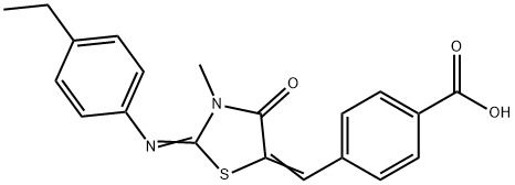 4-({2-[(4-ethylphenyl)imino]-3-methyl-4-oxo-1,3-thiazolidin-5-ylidene}methyl)benzoic acid 구조식 이미지