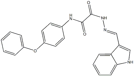 2-[2-(1H-indol-3-ylmethylene)hydrazino]-2-oxo-N-(4-phenoxyphenyl)acetamide 구조식 이미지