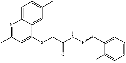 2-[(2,6-dimethyl-4-quinolinyl)sulfanyl]-N'-(2-fluorobenzylidene)acetohydrazide Structure