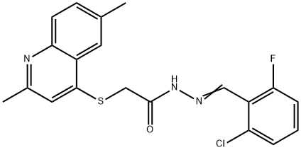 N'-(2-chloro-6-fluorobenzylidene)-2-[(2,6-dimethyl-4-quinolinyl)sulfanyl]acetohydrazide Structure