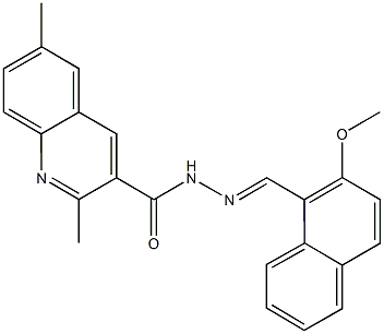 N'-[(2-methoxy-1-naphthyl)methylene]-2,6-dimethyl-3-quinolinecarbohydrazide Structure