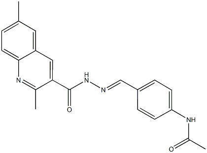 N-(4-{2-[(2,6-dimethyl-3-quinolinyl)carbonyl]carbohydrazonoyl}phenyl)acetamide 구조식 이미지