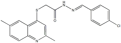 N'-(4-chlorobenzylidene)-2-[(2,6-dimethyl-4-quinolinyl)sulfanyl]acetohydrazide 구조식 이미지