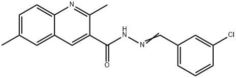 N'-(3-chlorobenzylidene)-2,6-dimethyl-3-quinolinecarbohydrazide Structure