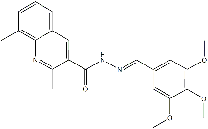 2,8-dimethyl-N'-(3,4,5-trimethoxybenzylidene)-3-quinolinecarbohydrazide 구조식 이미지
