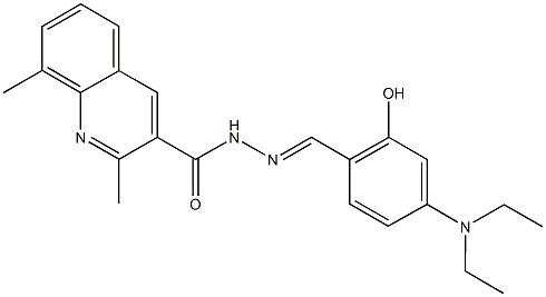 N'-[4-(diethylamino)-2-hydroxybenzylidene]-2,8-dimethyl-3-quinolinecarbohydrazide Structure