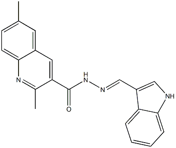 N'-(1H-indol-3-ylmethylene)-2,6-dimethyl-3-quinolinecarbohydrazide Structure