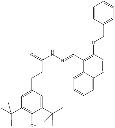 N'-{[2-(benzyloxy)-1-naphthyl]methylene}-3-(3,5-ditert-butyl-4-hydroxyphenyl)propanohydrazide Structure