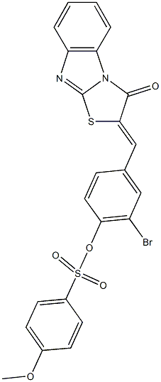 2-bromo-4-[(3-oxo[1,3]thiazolo[3,2-a]benzimidazol-2(3H)-ylidene)methyl]phenyl 4-methoxybenzenesulfonate 구조식 이미지