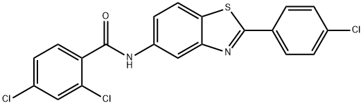 2,4-dichloro-N-[2-(4-chlorophenyl)-1,3-benzothiazol-5-yl]benzamide Structure