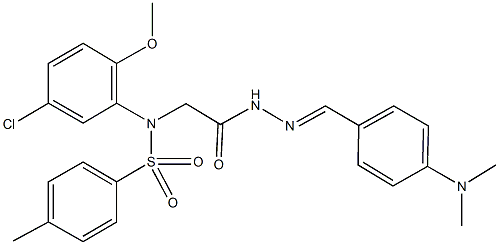 N-(5-chloro-2-methoxyphenyl)-N-(2-{2-[4-(dimethylamino)benzylidene]hydrazino}-2-oxoethyl)-4-methylbenzenesulfonamide 구조식 이미지
