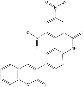 3,5-bisnitro-N-[4-(2-oxo-2H-chromen-3-yl)phenyl]benzamide Structure