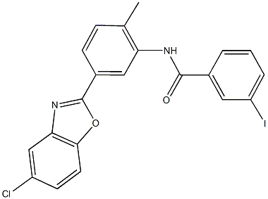 N-[5-(5-chloro-1,3-benzoxazol-2-yl)-2-methylphenyl]-3-iodobenzamide 구조식 이미지