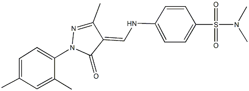 4-({[1-(2,4-dimethylphenyl)-3-methyl-5-oxo-1,5-dihydro-4H-pyrazol-4-ylidene]methyl}amino)-N,N-dimethylbenzenesulfonamide 구조식 이미지