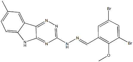 3,5-dibromo-2-(methyloxy)benzaldehyde (8-methyl-5H-[1,2,4]triazino[5,6-b]indol-3-yl)hydrazone 구조식 이미지