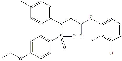 N-(3-chloro-2-methylphenyl)-2-{[(4-ethoxyphenyl)sulfonyl]-4-methylanilino}acetamide 구조식 이미지