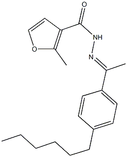 N'-[1-(4-hexylphenyl)ethylidene]-2-methyl-3-furohydrazide 구조식 이미지