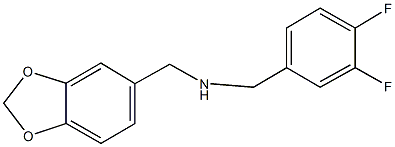 N-(1,3-benzodioxol-5-ylmethyl)-N-(3,4-difluorobenzyl)amine Structure