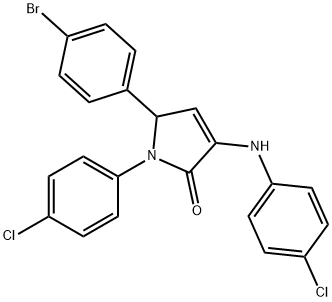 5-(4-bromophenyl)-1-(4-chlorophenyl)-3-[(4-chlorophenyl)amino]-1,5-dihydro-2H-pyrrol-2-one 구조식 이미지