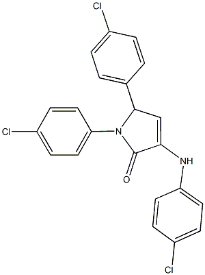 1,5-bis(4-chlorophenyl)-3-[(4-chlorophenyl)amino]-1,5-dihydro-2H-pyrrol-2-one Structure