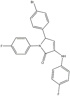 5-(4-bromophenyl)-1-(4-fluorophenyl)-3-[(4-fluorophenyl)amino]-1,5-dihydro-2H-pyrrol-2-one Structure