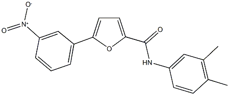 N-(3,4-dimethylphenyl)-5-{3-nitrophenyl}-2-furamide 구조식 이미지