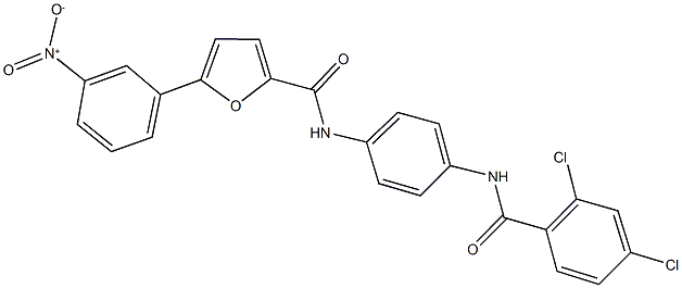 N-{4-[(2,4-dichlorobenzoyl)amino]phenyl}-5-{3-nitrophenyl}-2-furamide 구조식 이미지