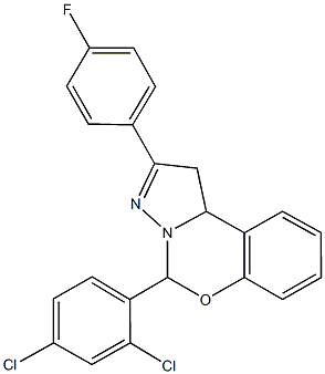 5-(2,4-dichlorophenyl)-2-(4-fluorophenyl)-1,10b-dihydropyrazolo[1,5-c][1,3]benzoxazine 구조식 이미지