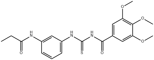 N-[3-({[(3,4,5-trimethoxybenzoyl)amino]carbothioyl}amino)phenyl]propanamide 구조식 이미지