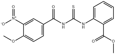methyl 2-{[({3-nitro-4-methoxybenzoyl}amino)carbothioyl]amino}benzoate 구조식 이미지