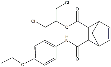 2-chloro-1-(chloromethyl)ethyl 3-[(4-ethoxyanilino)carbonyl]bicyclo[2.2.1]hept-5-ene-2-carboxylate Structure