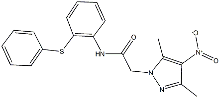 2-{4-nitro-3,5-dimethyl-1H-pyrazol-1-yl}-N-[2-(phenylsulfanyl)phenyl]acetamide Structure