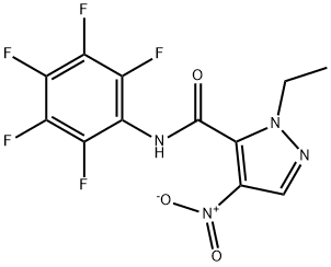 1-ethyl-4-nitro-N-(2,3,4,5,6-pentafluorophenyl)-1H-pyrazole-5-carboxamide Structure