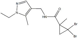2,2-dibromo-N-[(1-ethyl-5-methyl-1H-pyrazol-4-yl)methyl]-1-methylcyclopropanecarboxamide 구조식 이미지