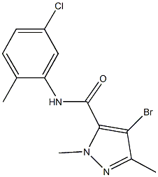 4-bromo-N-(5-chloro-2-methylphenyl)-1,3-dimethyl-1H-pyrazole-5-carboxamide 구조식 이미지