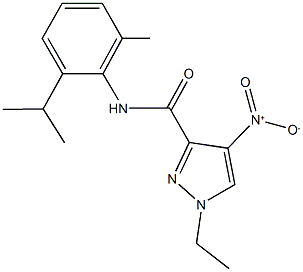 1-ethyl-4-nitro-N-(2-isopropyl-6-methylphenyl)-1H-pyrazole-3-carboxamide 구조식 이미지