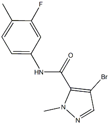 4-bromo-N-(3-fluoro-4-methylphenyl)-1-methyl-1H-pyrazole-5-carboxamide 구조식 이미지