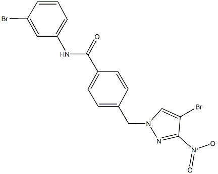 4-({4-bromo-3-nitro-1H-pyrazol-1-yl}methyl)-N-(3-bromophenyl)benzamide Structure