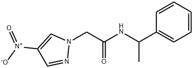 2-{4-nitro-1H-pyrazol-1-yl}-N-(1-phenylethyl)acetamide Structure