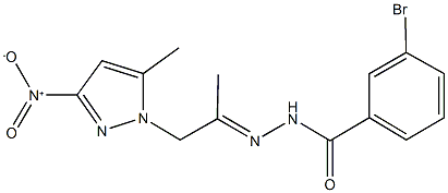 3-bromo-N'-(2-{3-nitro-5-methyl-1H-pyrazol-1-yl}-1-methylethylidene)benzohydrazide 구조식 이미지