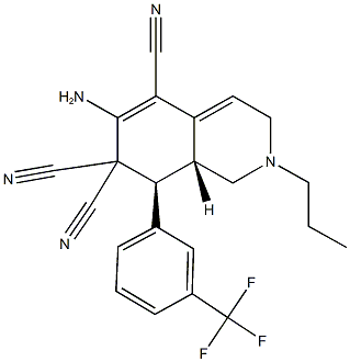 6-amino-2-propyl-8-[3-(trifluoromethyl)phenyl]-2,3,8,8a-tetrahydro-5,7,7(1H)-isoquinolinetricarbonitrile 구조식 이미지