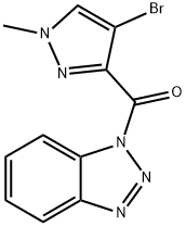 1-[(4-bromo-1-methyl-1H-pyrazol-3-yl)carbonyl]-1H-1,2,3-benzotriazole 구조식 이미지