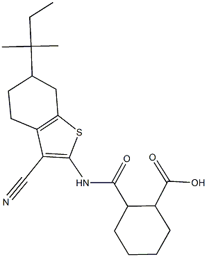 2-{[(3-cyano-6-tert-pentyl-4,5,6,7-tetrahydro-1-benzothien-2-yl)amino]carbonyl}cyclohexanecarboxylic acid Structure