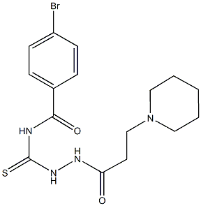 4-bromo-N-({2-[3-(1-piperidinyl)propanoyl]hydrazino}carbothioyl)benzamide Structure