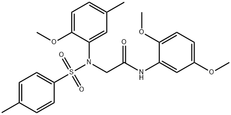 N-(2,5-dimethoxyphenyl)-2-{2-methoxy-5-methyl[(4-methylphenyl)sulfonyl]anilino}acetamide 구조식 이미지